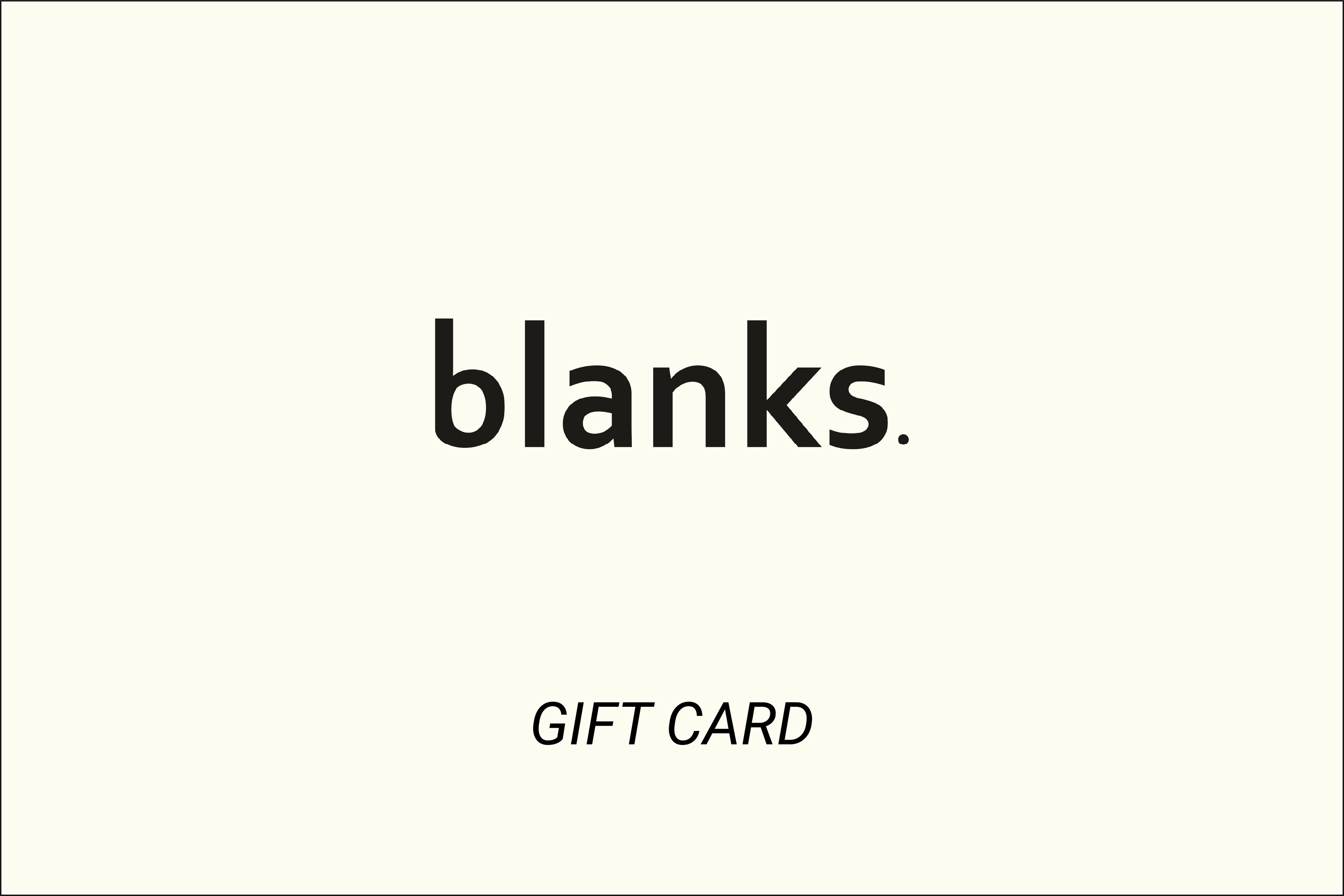 BF blanks Gift Card